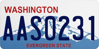 WA license plate AAS0231