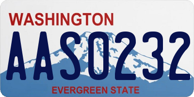 WA license plate AAS0232