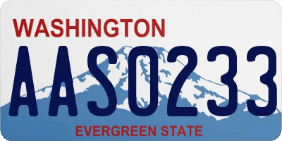 WA license plate AAS0233
