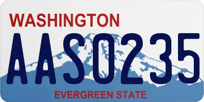 WA license plate AAS0235