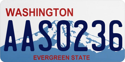 WA license plate AAS0236