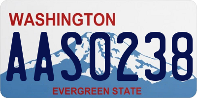 WA license plate AAS0238