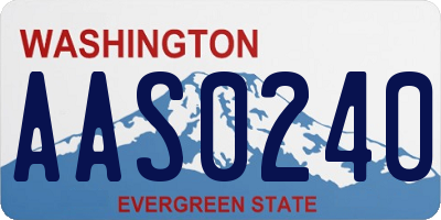 WA license plate AAS0240