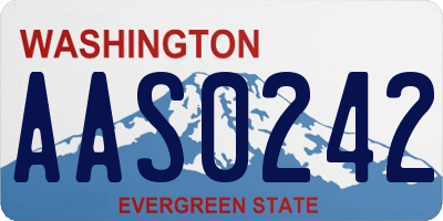 WA license plate AAS0242