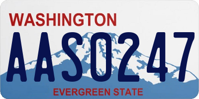 WA license plate AAS0247
