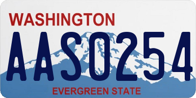 WA license plate AAS0254
