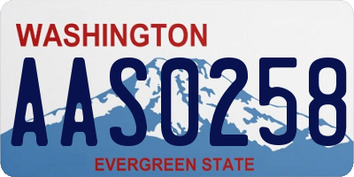 WA license plate AAS0258