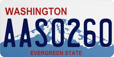 WA license plate AAS0260