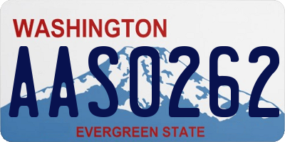 WA license plate AAS0262