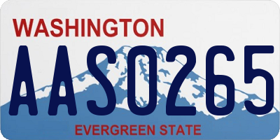 WA license plate AAS0265