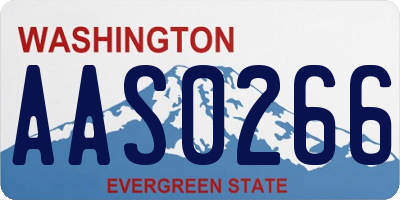 WA license plate AAS0266