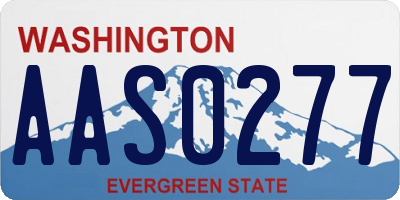 WA license plate AAS0277
