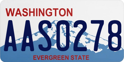 WA license plate AAS0278