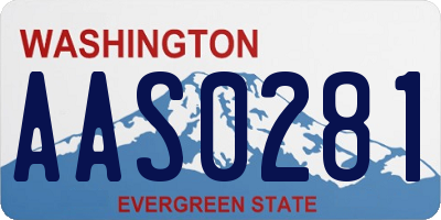 WA license plate AAS0281