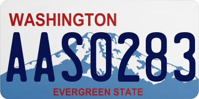 WA license plate AAS0283