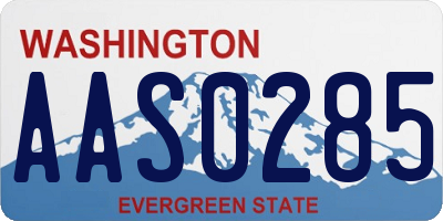 WA license plate AAS0285