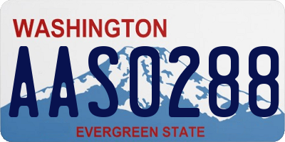 WA license plate AAS0288