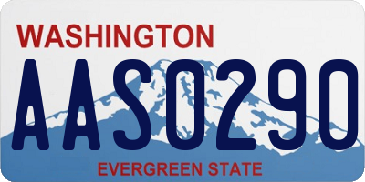 WA license plate AAS0290