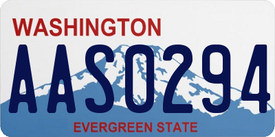 WA license plate AAS0294