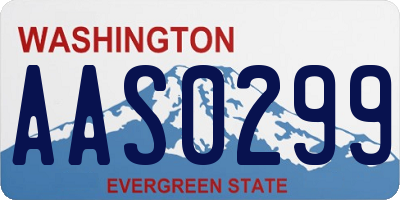 WA license plate AAS0299