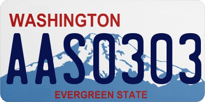 WA license plate AAS0303