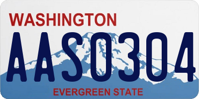 WA license plate AAS0304