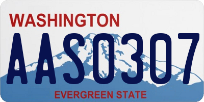WA license plate AAS0307
