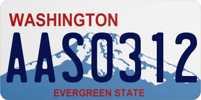 WA license plate AAS0312