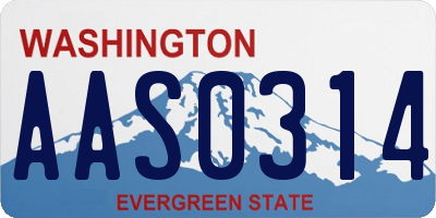 WA license plate AAS0314