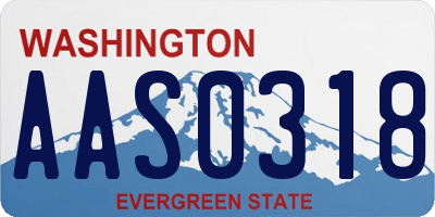 WA license plate AAS0318