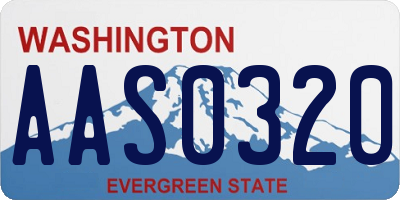 WA license plate AAS0320