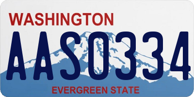 WA license plate AAS0334