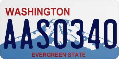 WA license plate AAS0340