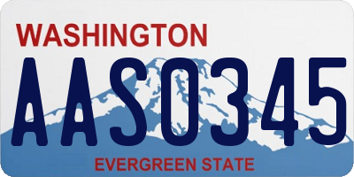 WA license plate AAS0345