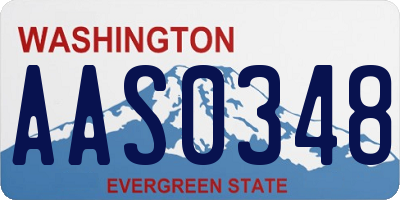 WA license plate AAS0348