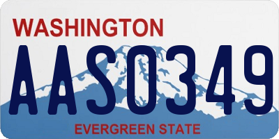 WA license plate AAS0349