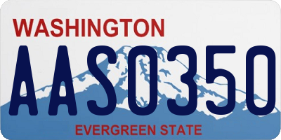 WA license plate AAS0350