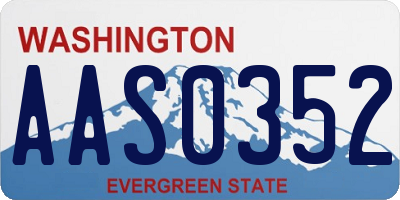 WA license plate AAS0352