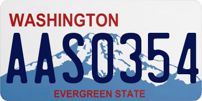 WA license plate AAS0354