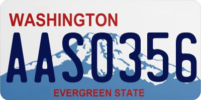 WA license plate AAS0356
