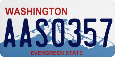 WA license plate AAS0357