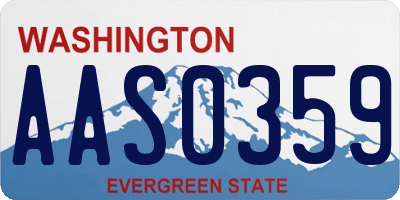 WA license plate AAS0359