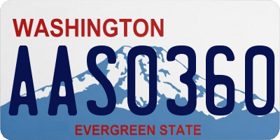 WA license plate AAS0360