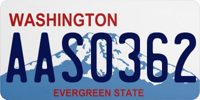 WA license plate AAS0362