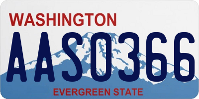 WA license plate AAS0366