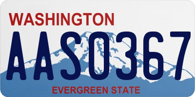WA license plate AAS0367