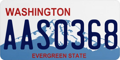 WA license plate AAS0368
