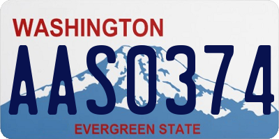 WA license plate AAS0374