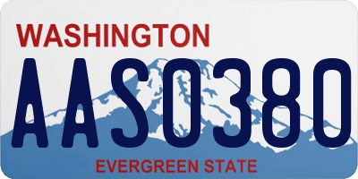 WA license plate AAS0380