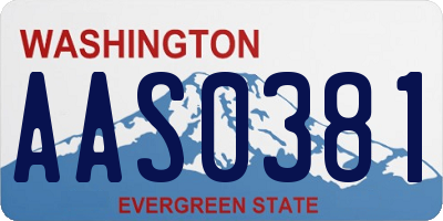 WA license plate AAS0381